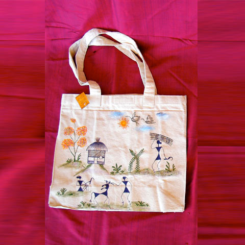 Warli Art Canvas Tote/Pouch Combo – Crafthues